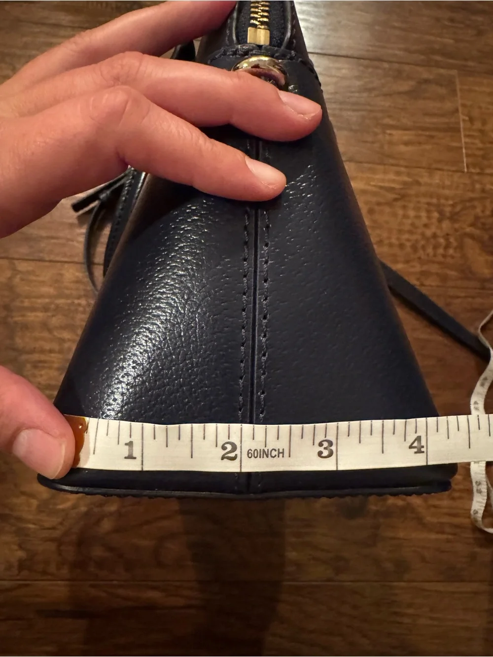 Kate Spade Navy Leather Satchel Top Handle Crossbody Bag Classic Structured Purs